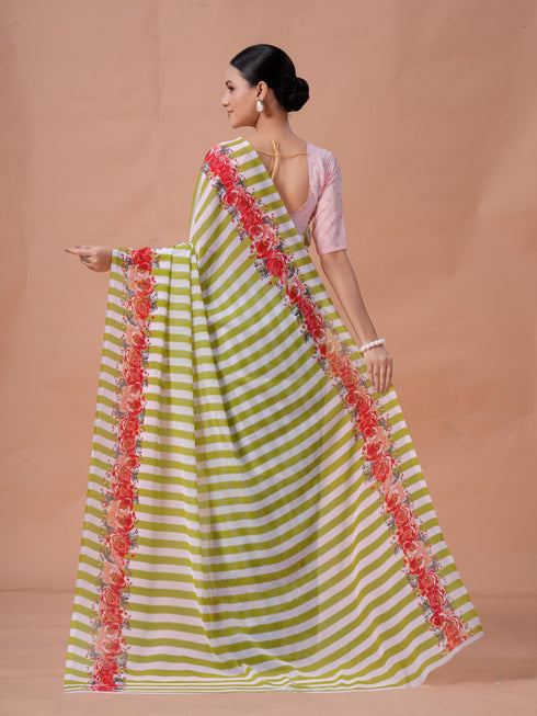 Vasthrlay Pink Unstitched Saree