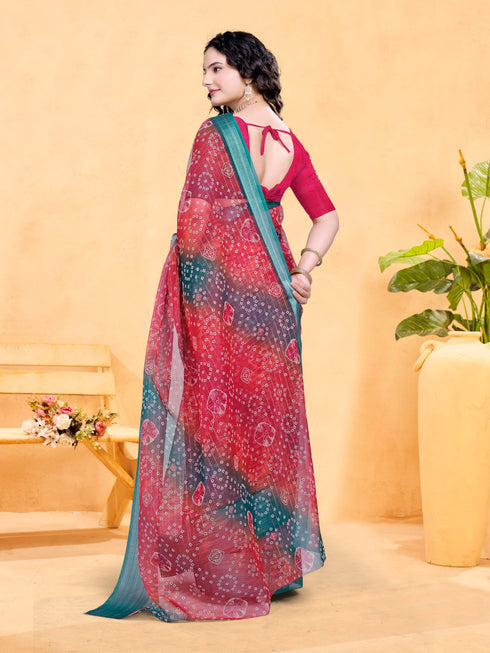 Vasthrlay Organza Printed Unstitched Saree
