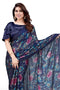 Vasthrlay Fashion Chiffon Printed Navy Ethnic Wear