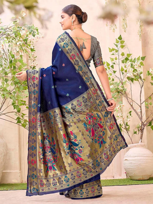 Vasthrlay Paithani Weaving Green Saree