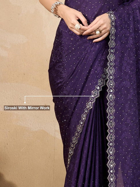 Vasthrlay Siroski Unstitch Grey Ethnic Wear
