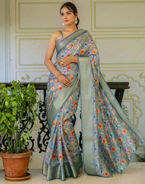 Vasthrlay Womens Striped Unstitched Dusty Pink Saree