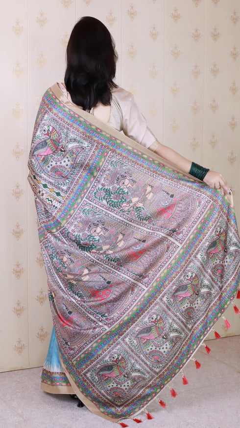Vasthrlay Printed Unstitched Lavender Ethnic Wear