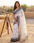 Vasthrlay Womens Printed Unstitched Olive Green Saree