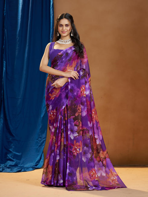 Vasthrlay Chiffon Floral Saree