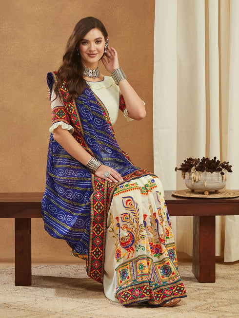 Vasthrlay Designer Embroidered Georgette Saree