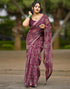 Vasthrlay Georgette Printed Unstitched Yellow Saree