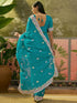 Vasthrlay Chinnon Embroidery Lime Saree