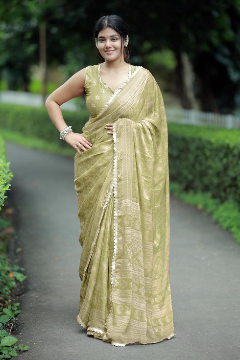 Vasthrlay Fashion Chiffon Paisley Printed Ethnic Wear