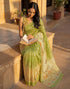 Vasthrlay Womens Printed Unstitched Navy Blue Saree