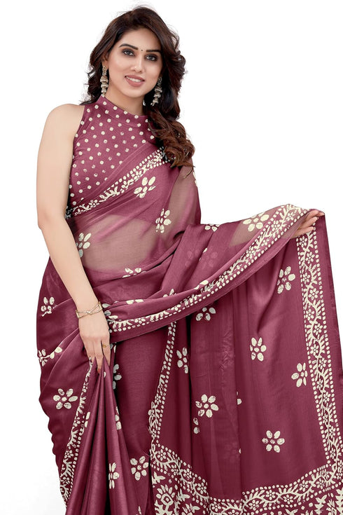 Vasthrlay Fashion Chiffon Printed Parrot Ethnic Wear