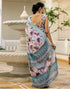 Vasthrlay Womens Printed Dusty Mauve Saree With Unstitched Blouse Piece