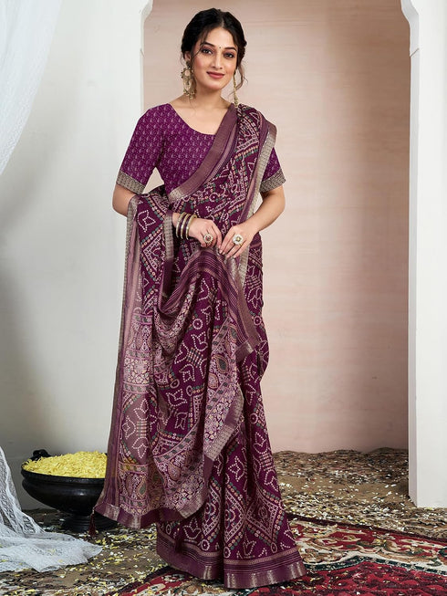 Vasthrlay Chiffon Bandhani Unstitched 4159s2944n Yellow