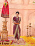 Vasthrlay Weaving Paithani Purple And Golden Border Saree With Unstitched Blouse Piece