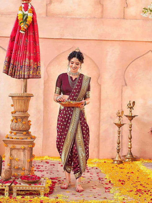Vasthrlay Weaving Paithani Black Saree
