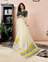 Vasthrlay Womens Printed Unstitched Olive Green Saree