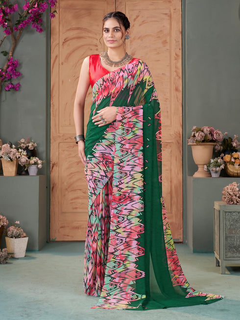 Vasthrlay Georgette Printed Saree