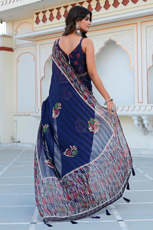 Vasthrlay Fashion Georgette Geometric Printed Ethnic Wear