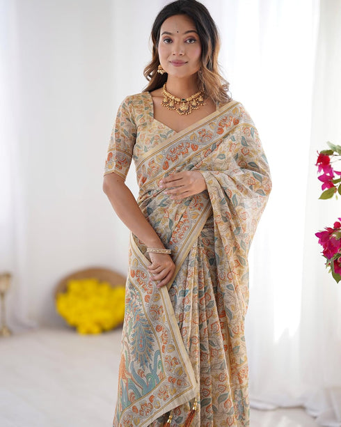 Vasthrlay Handloom Traditional Multicolour Saree