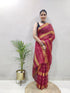Vasthrlay Maroon Georgette Unstitched Saree