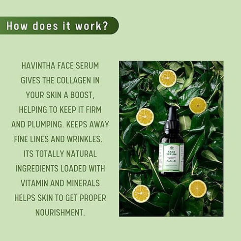 Havintha - Natural Face Serum For Glowing Skin - Vitamin A C E