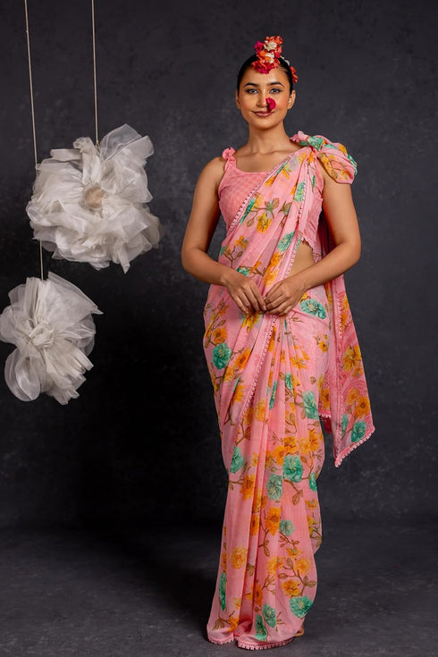 Vasthrlay Fashion Chiffon Georgette Printed Ethnic Wear