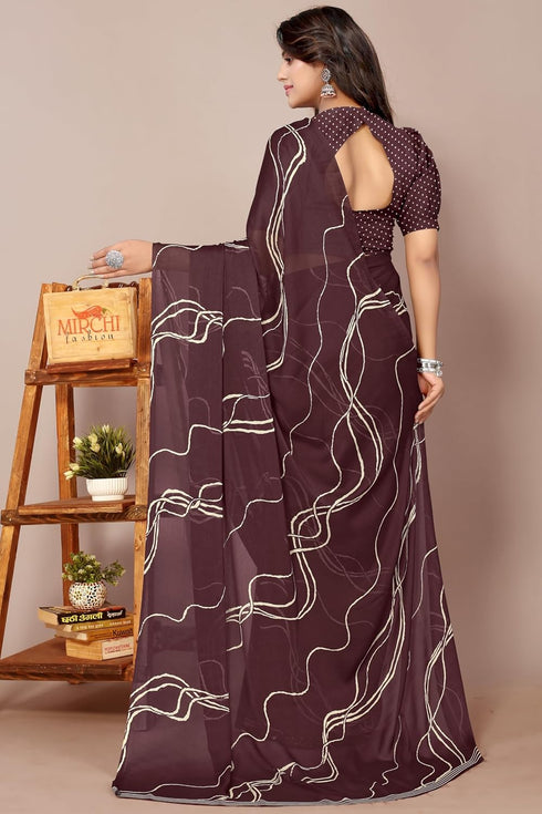 Vasthrlay Fashion Georgette Geometric Dusty Ethnic Wear
