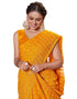 Vasthrlay Bandhani Printed Unstitched Yellow Saree
