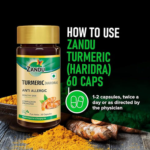 Zandu Turmeric |Haridra Anti Allergic Capsules|60Caps