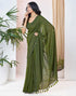 Vasthrlay Womens Sequence Unstitched Red Saree