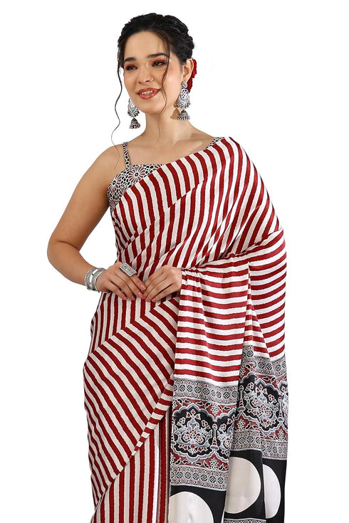 Vasthrlay Fashion Stripes Printed Ethnic Wear