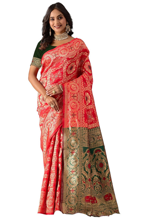 Vasthrlay Kanjeevaram Silk Mandana Pink Free Ethnic Wear