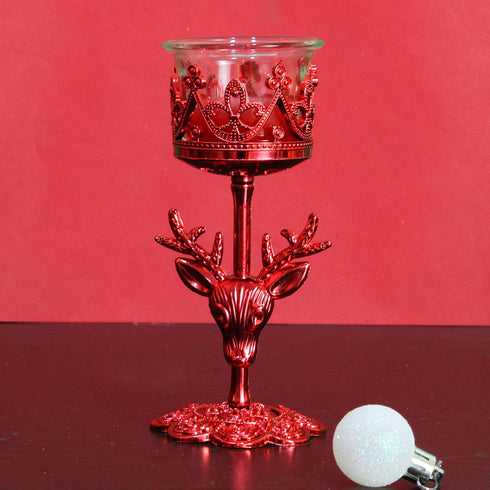 TIED RIBBONS Set of 4 Christmas Candle Holder