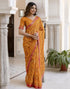 Vasthrlay Georgette Bandhani Unstitched Purple Saree