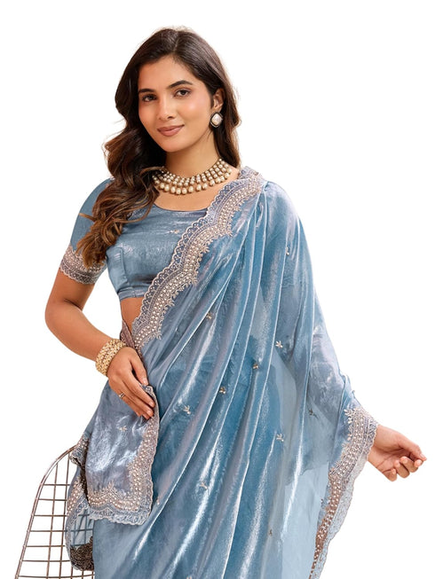 Vasthrlay Embellished Chiffon Embroidered