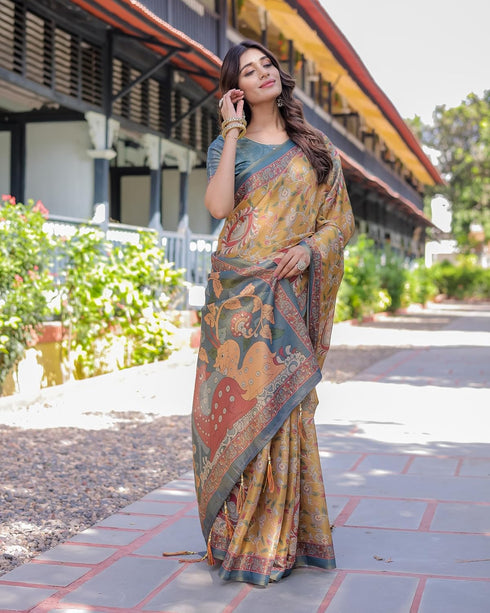 Vasthrlay Handloom Cotton Multicolour Saree