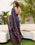 Vasthrlay Womens Printed Unstitched Green Saree
