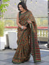 Vasthrlay Womens Printed Unstitched Dark Green Saree