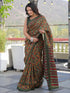 Vasthrlay Womens Printed Green Saree With Unstitched Blouse Piece