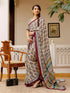 Vasthrlay Womens Printed Unstitched Beige Saree