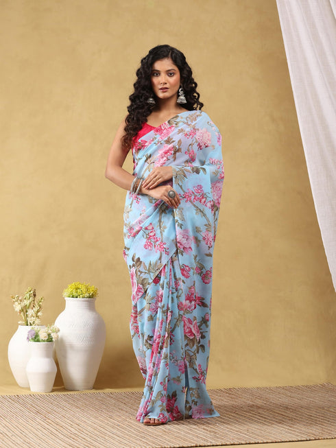 Vasthrlay Georgette Floral Saree