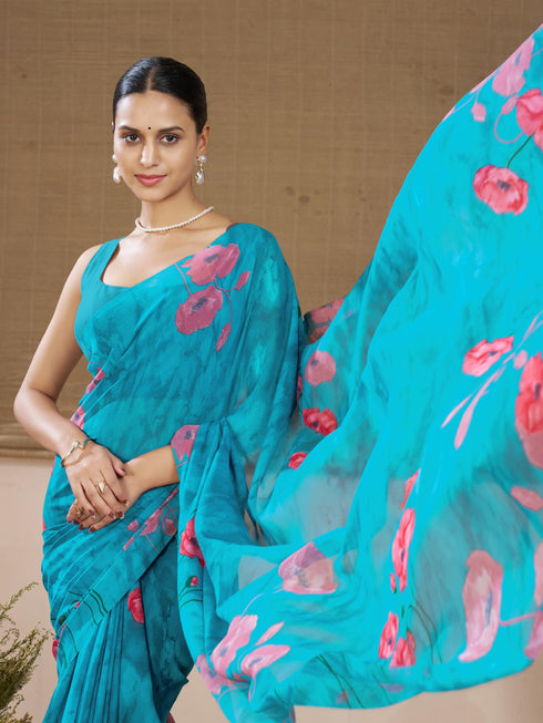 Vasthrlay Georgette Floral Saree