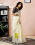 Vasthrlay Womens Printed Unstitched Olive Green Saree