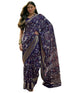 Vasthrlay Womens Printed Unstitched Navy Blue Saree