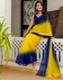 Vasthrlay Womens Georgette Unstitched Yellow Saree