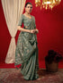 Vasthrlay Vichitra Printed Unstitched Maroon Saree