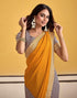 Vasthrlay Georgette Embroidery Black Saree With Black Unstitched Blouse Piece