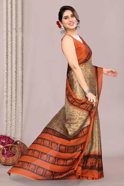 Vasthrlay Fashion Chiffon Turquoise Ethnic Wear