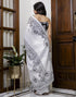 Vasthrlay Special Printed Unstitched Beige Saree