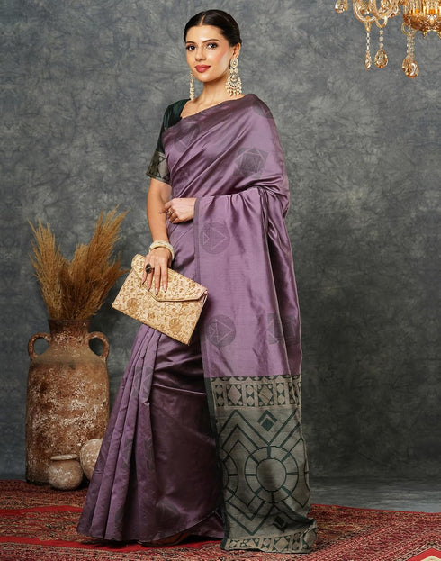 Vasthrlay Banarasi Jacquard Unstitched Teal Saree